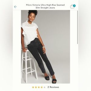 Pilcro Victoria Ultra High-Rise Seamed Slim Straight Jeans — Anthropologie